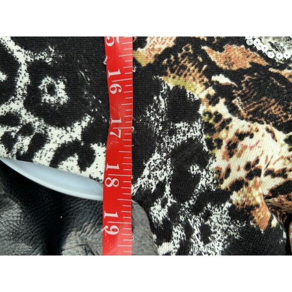 Pierri New York Women’s Sweater Animal Cheetah Print Sequins Y2K Mobwife Size S - Picture 6 of 7